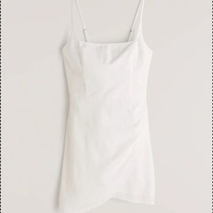 NWT! Abercrombie Scoopneck Wrap Mini Dress WHITE